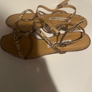 Manolo Blahnik Tan Strappy Sandals